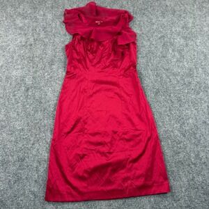 Merona Red Ruffle Neck Sleeveless Sheath Dress Size‎ 4 F16826606 Women's
